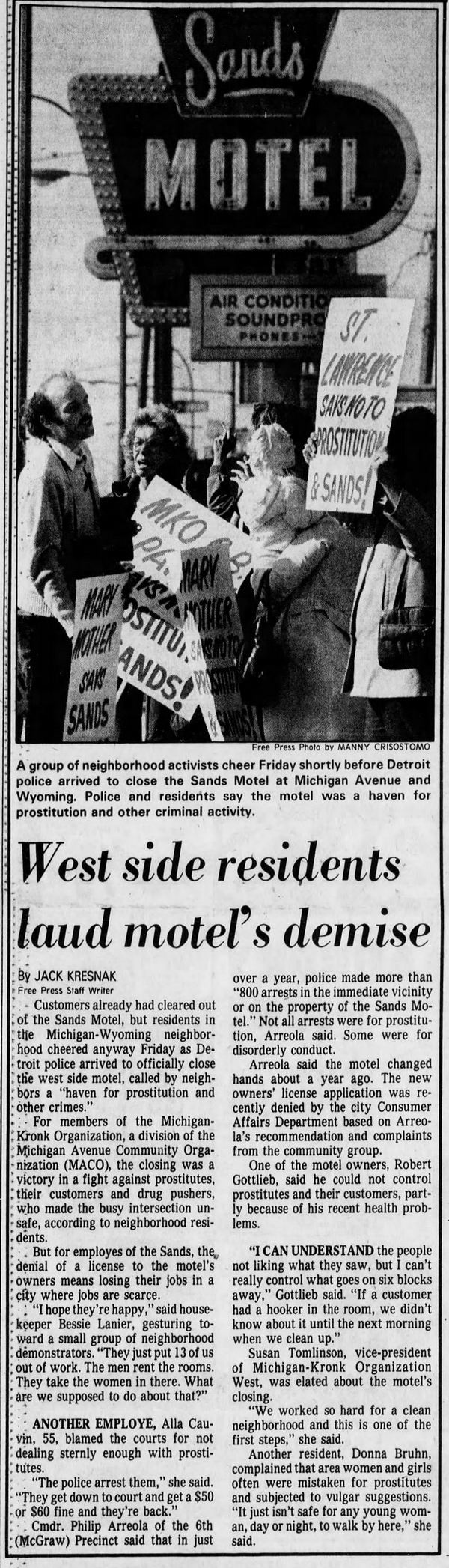 Sands Motel (Victory Inn) - October 1983 Uproar Over Crime (newer photo)